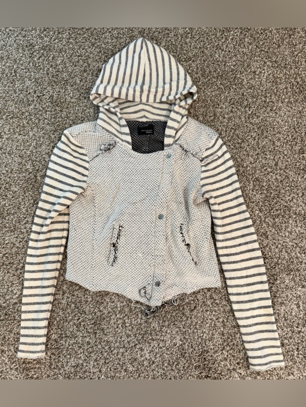 Nollie Stripped, Hooded & Cropped Jacket ~ Size S
